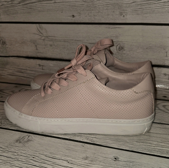 Greats Brooklyn Royale Blush Pink Perforated Leather Sneakers Sz 7 - Picture 2 of 13